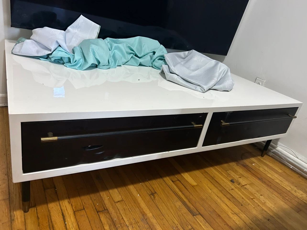 TV stand only ,white with 2 draws - photo 4