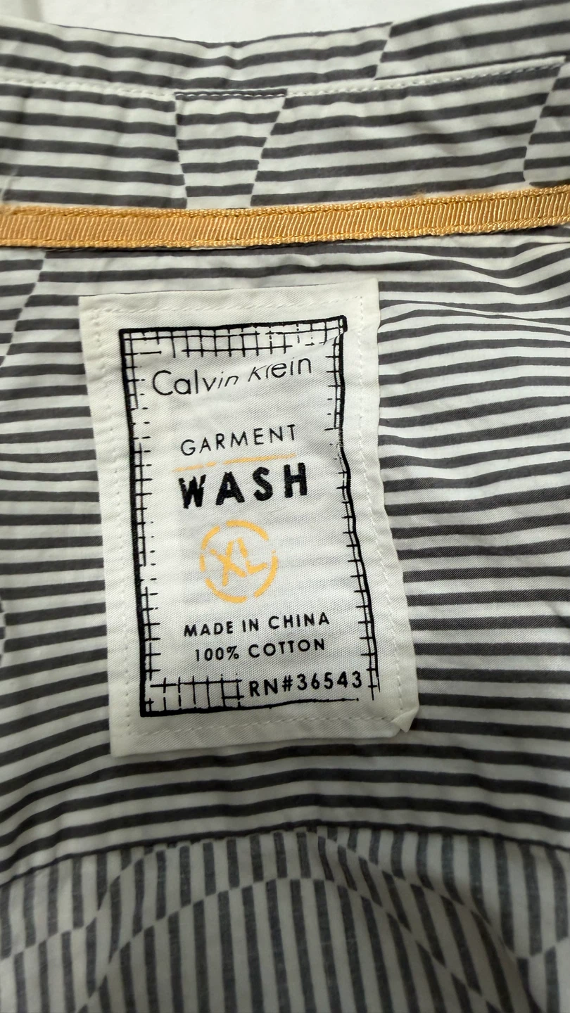 Calvin Klein Garment Wash Striped Button-Down Shirt XL