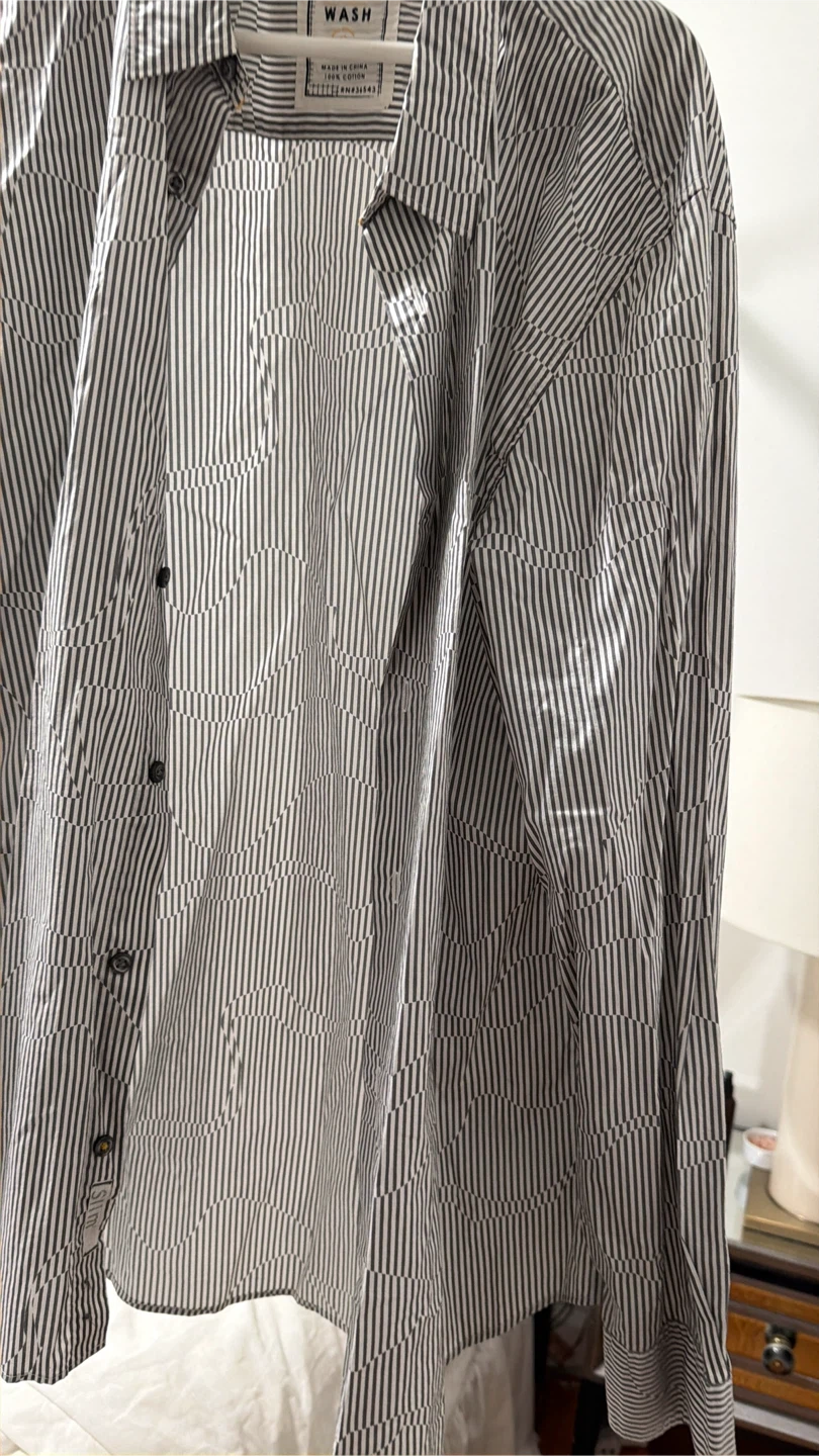 Calvin Klein Garment Wash Striped Button-Down Shirt XL - photo 3