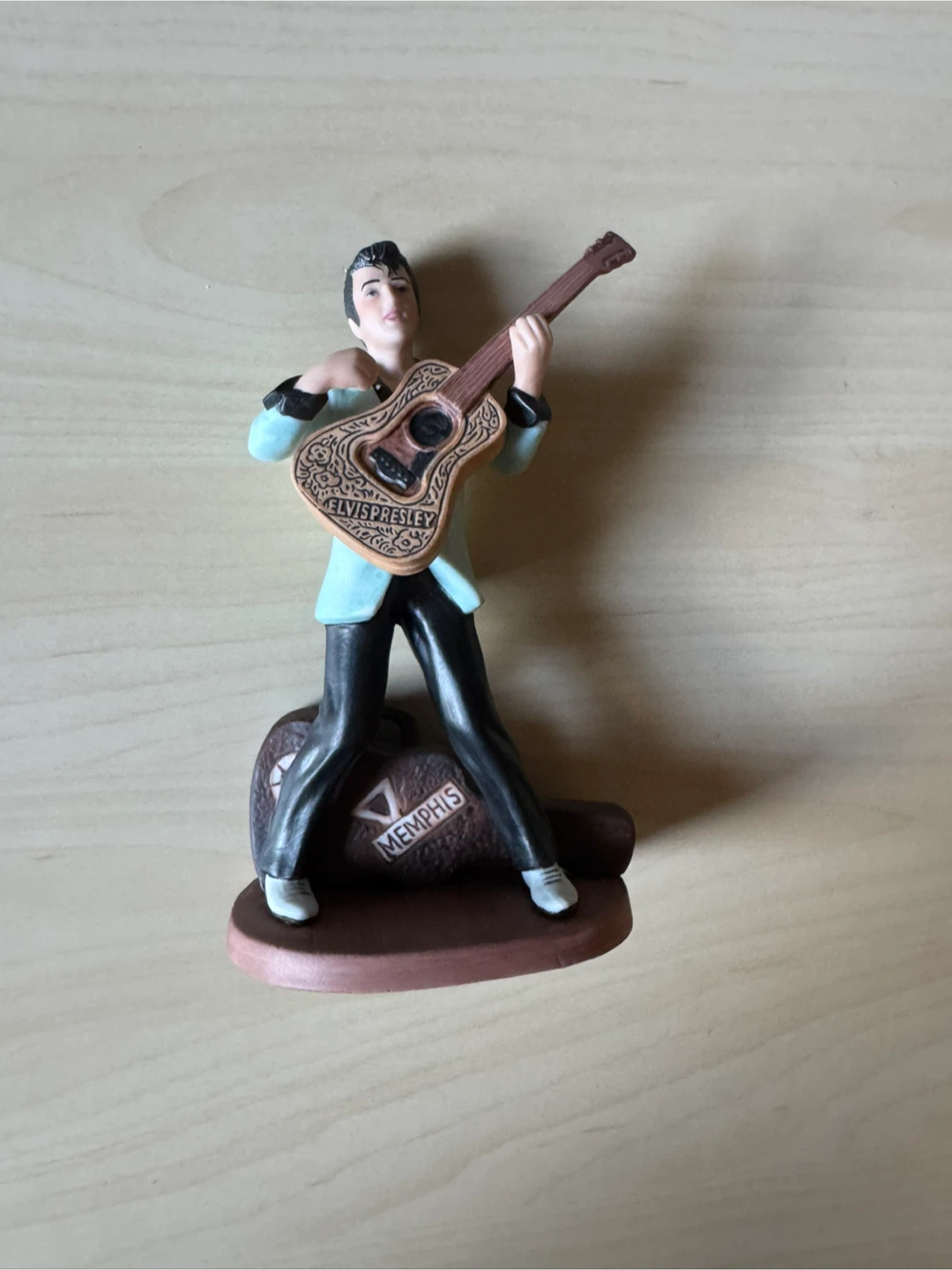Elvis Presley Figurine with Guitar and Memphis Case
