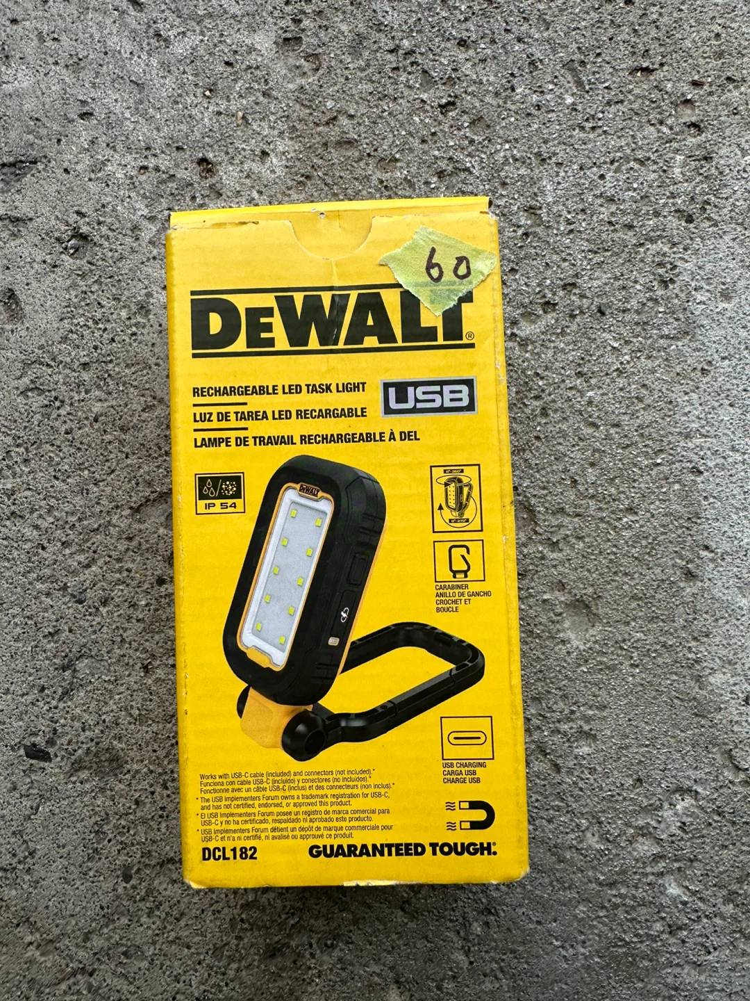 DEWALT DCL182 Rechargeable LED Task Light USB