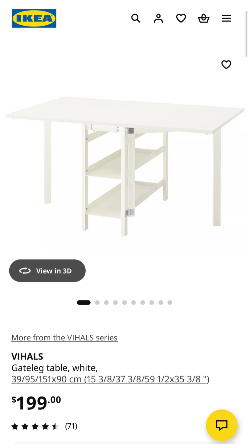 IKEA Foldable Table - White - photo 2