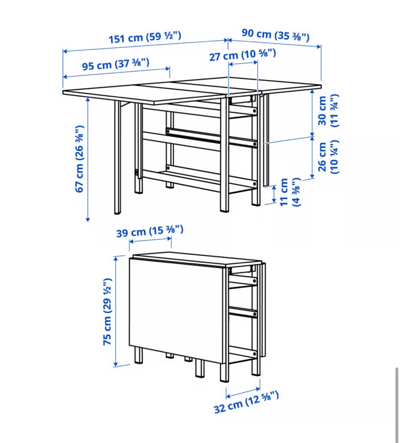 IKEA Foldable Table - White - photo 5
