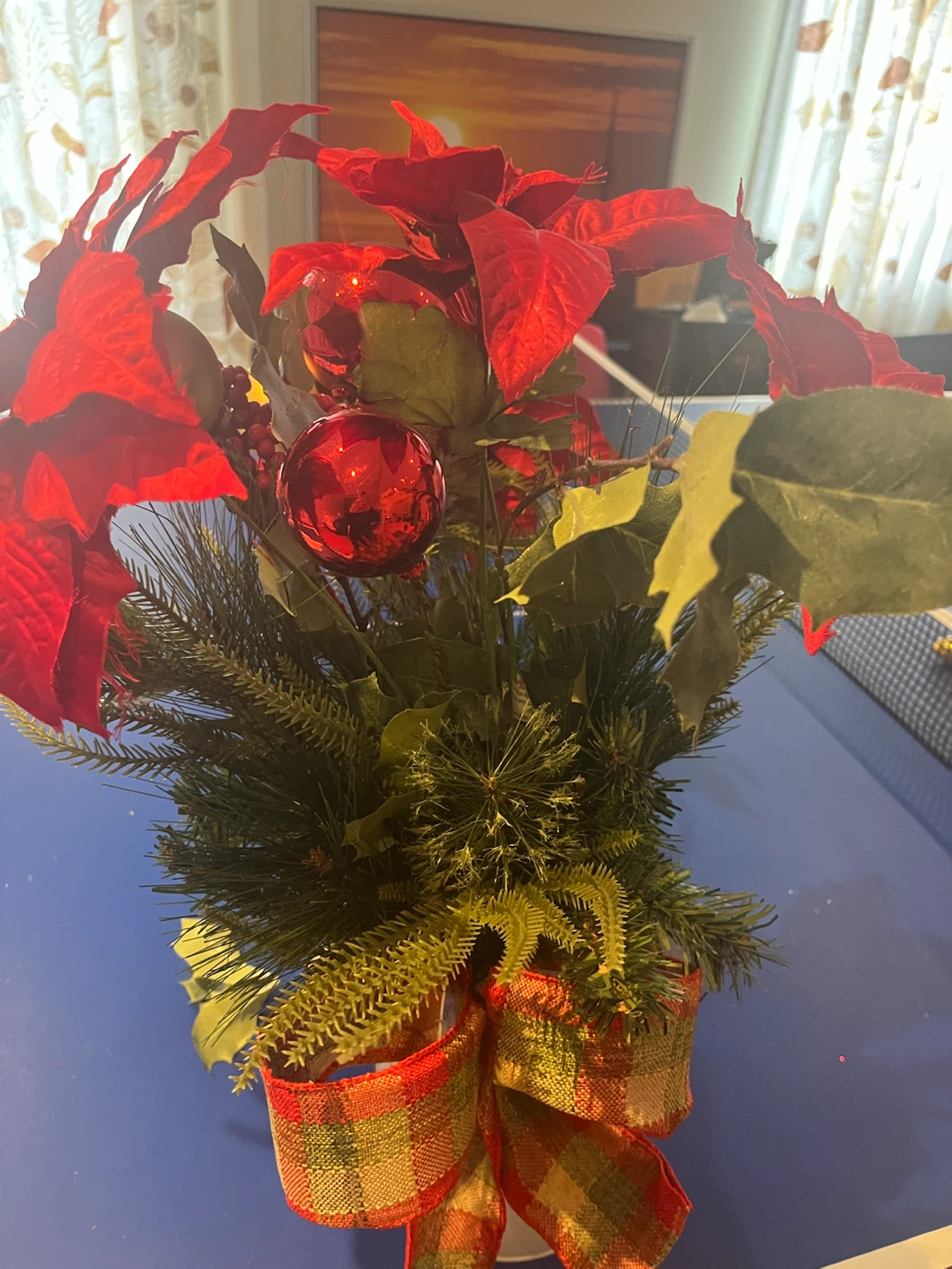 Christmas Poinsettia and Pine Arrangement - photo 3