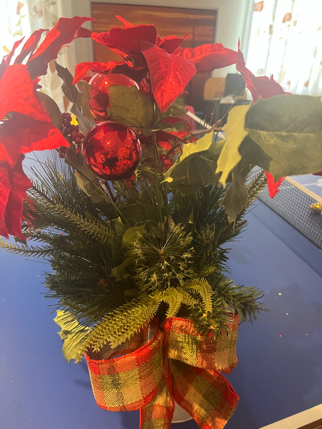 Christmas Poinsettia and Pine Arrangement - photo 4