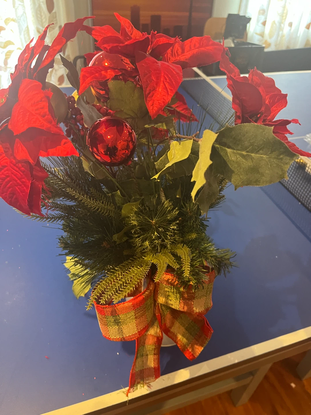 Christmas Poinsettia and Pine Arrangement - photo 5