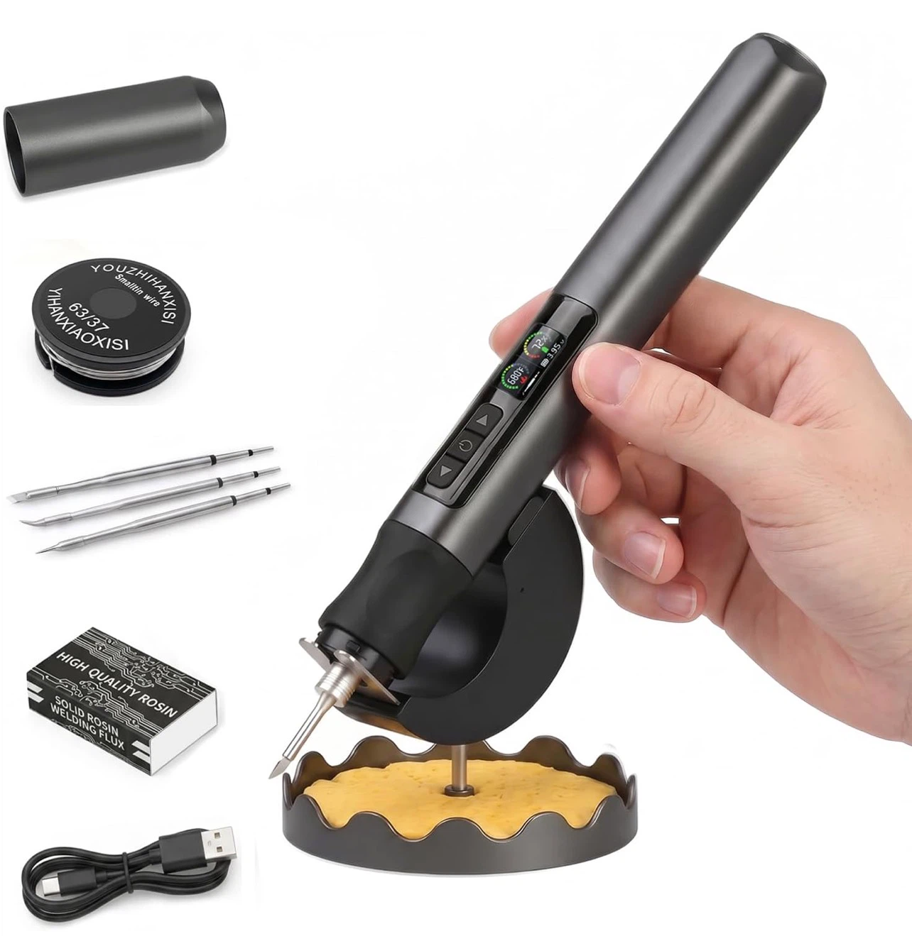 Intelligent Wireless Soldering Iron with Stand