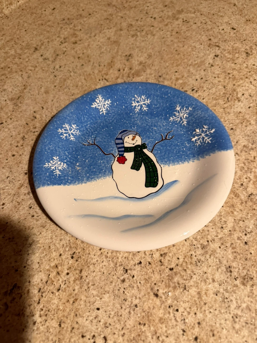 Snowman Ceramic  Dish