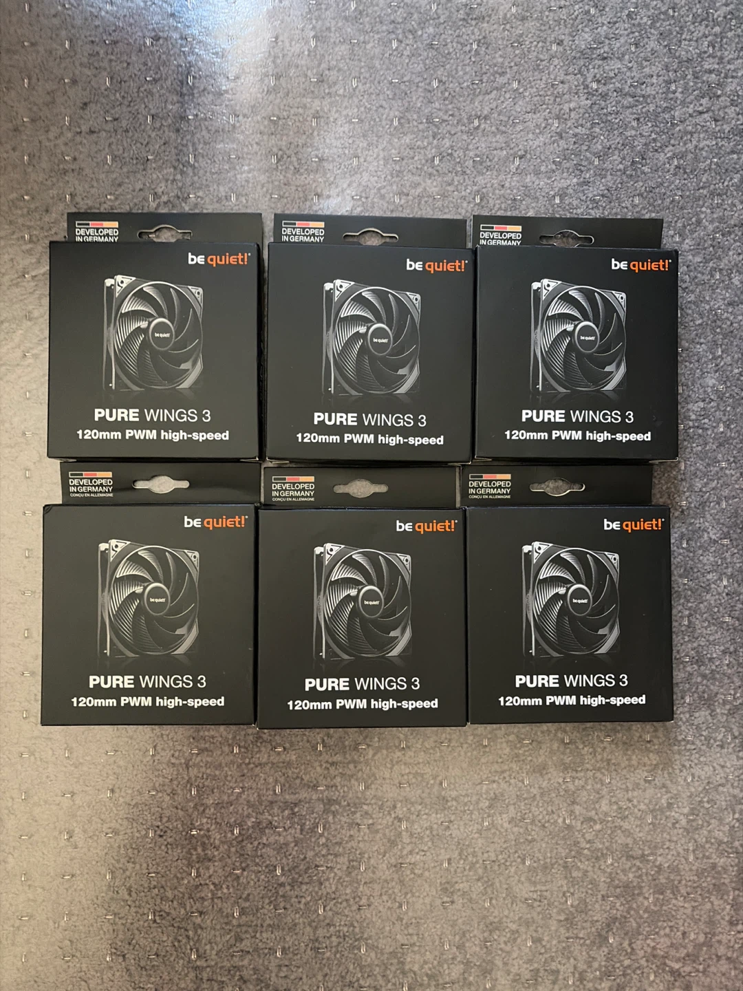 6 pack of be quiet! PURE WINGS 3 120mm PWM High-Speed Fans