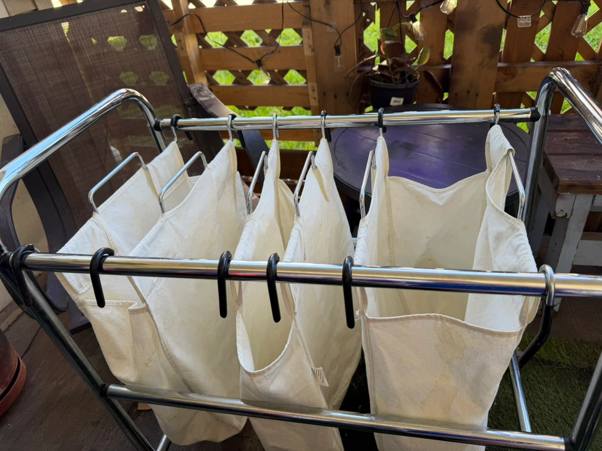Triple Laundry Sorter Cart