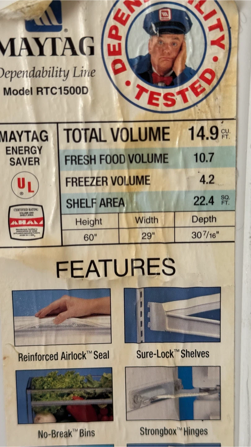 Maytag Dependability Line Refrigerator - photo 4