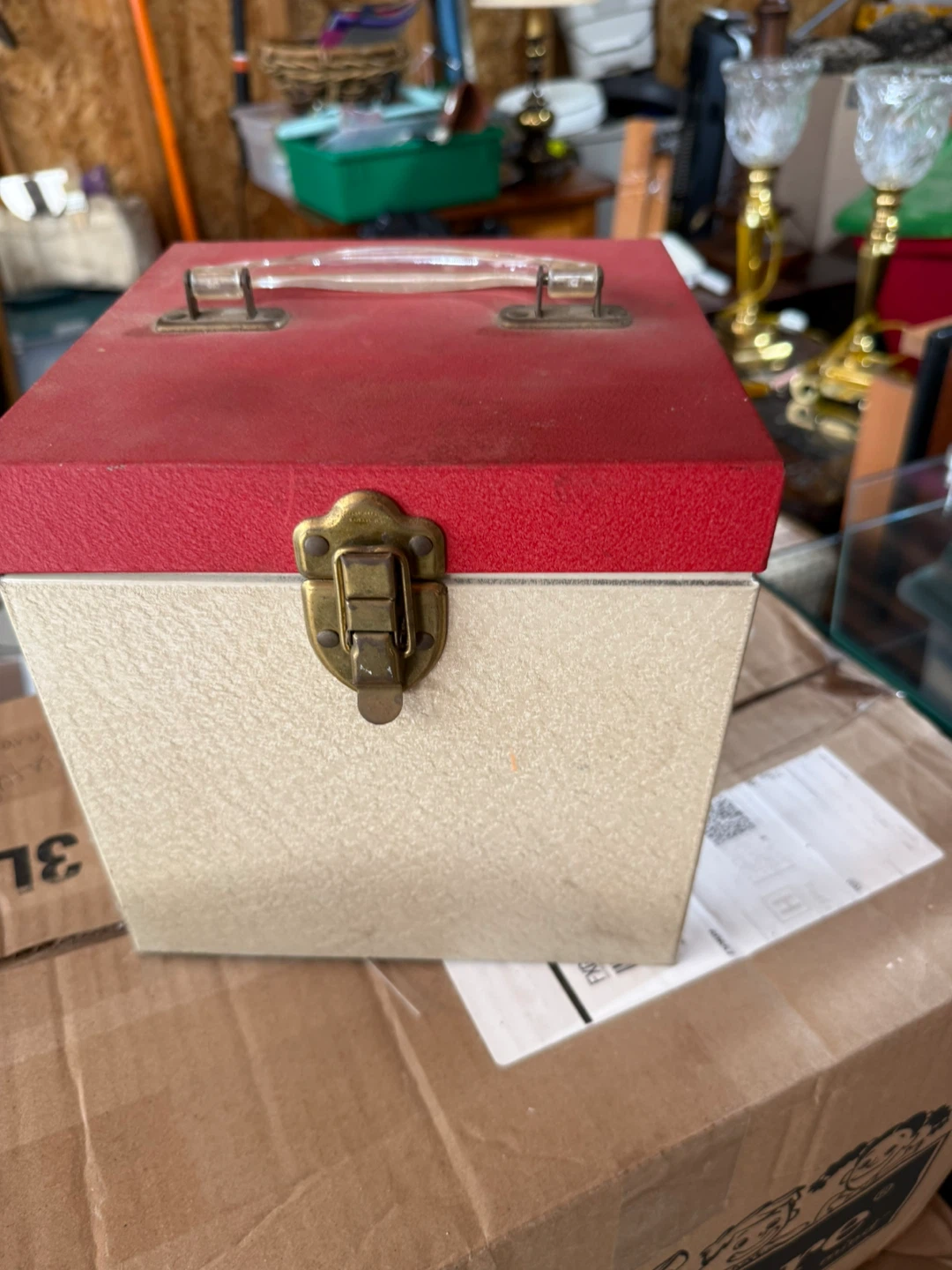 Vintage Record Album Storage Box with Dividers