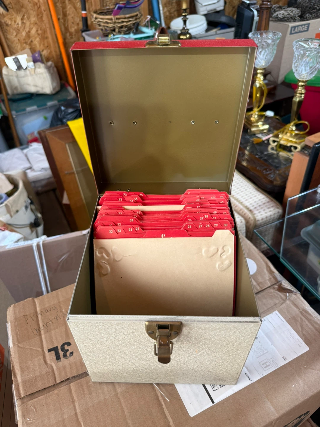 Vintage Record Album Storage Box with Dividers - photo 3