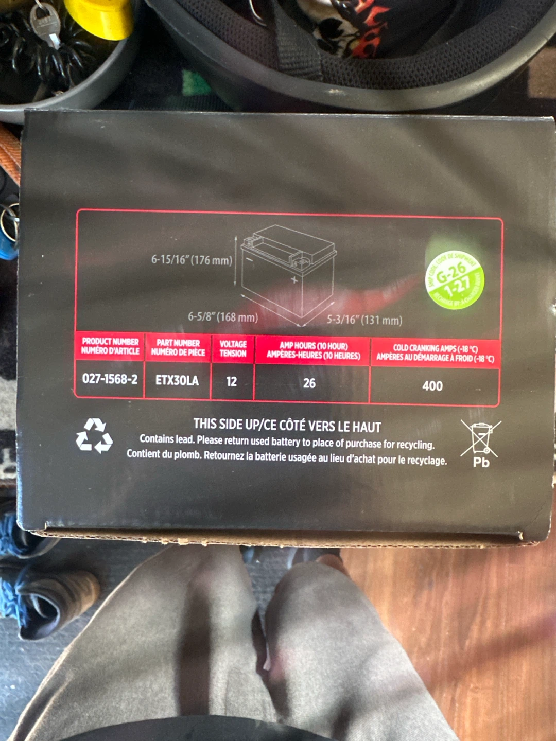 Motomaster Eliminator Powersport Battery ETX30LA - photo 2