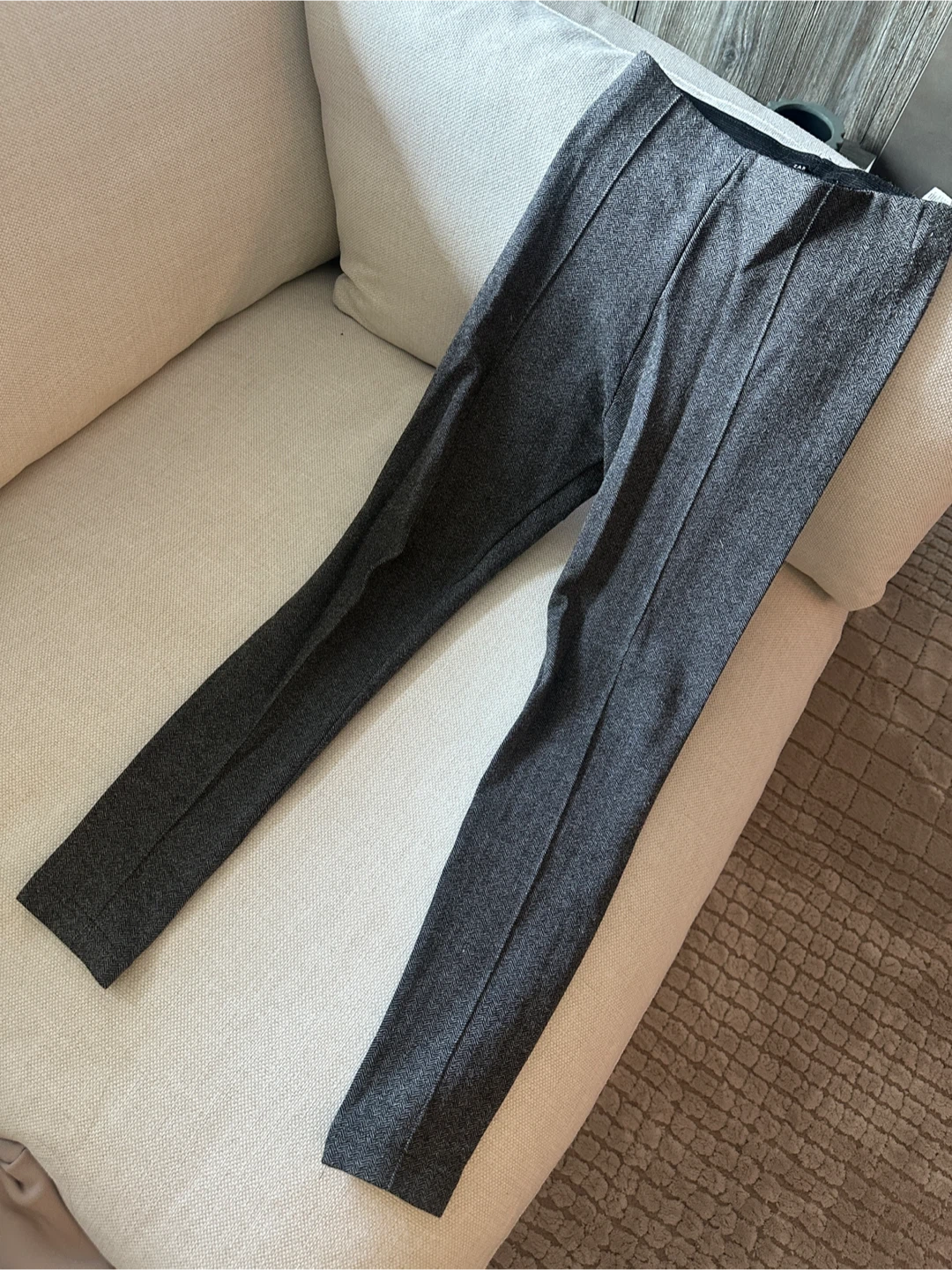 ZARA BASIC Women's Herringbone Trousers