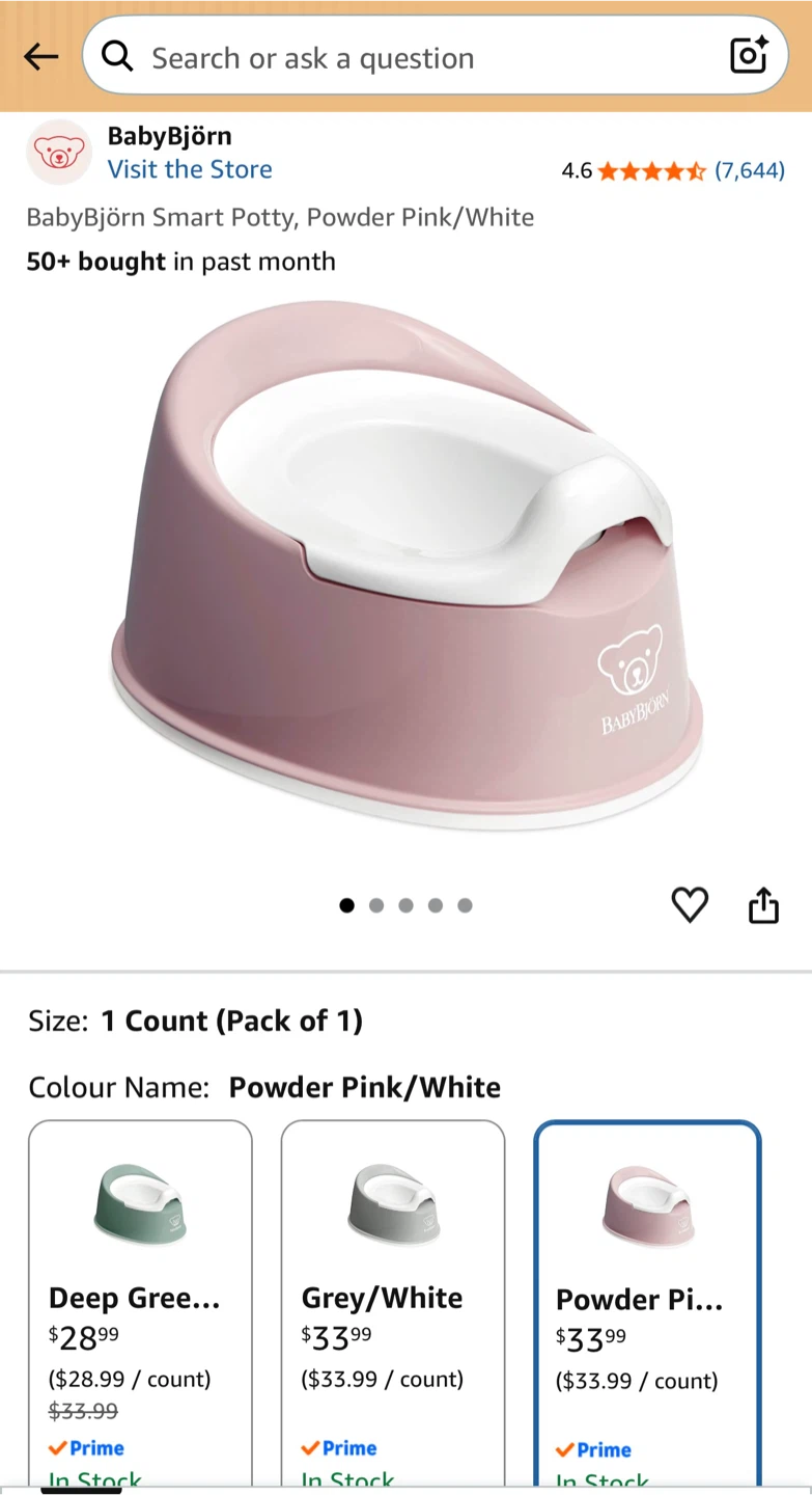 BabyBjörn Smart Potty - Powder Pink/White - photo 5