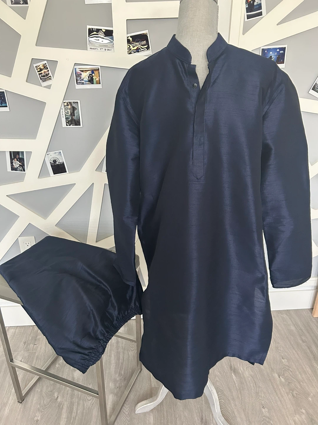 Navy Blue Kurta Pajama Set