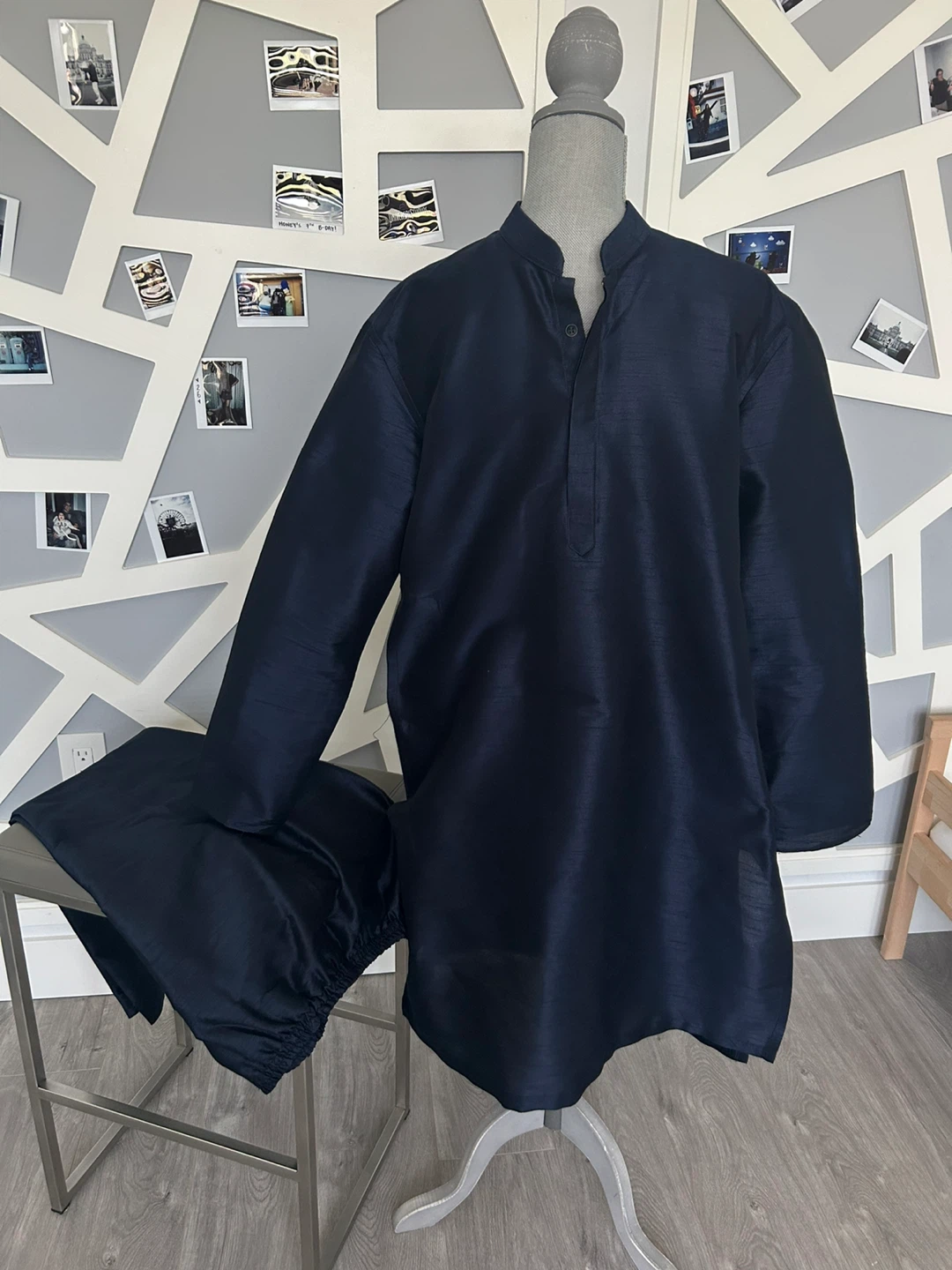 Navy Blue Kurta Pajama Set - photo 2