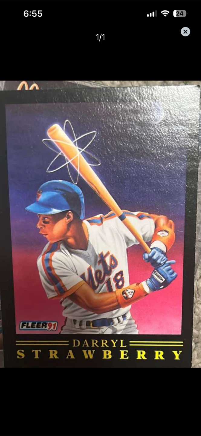 1991 Fleer Darryl Strawberry Baseball Card