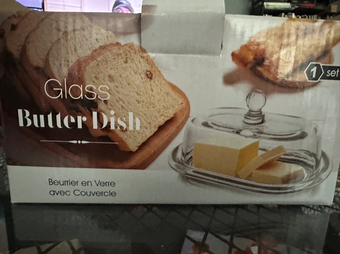 Glass Butter Dish with Cover