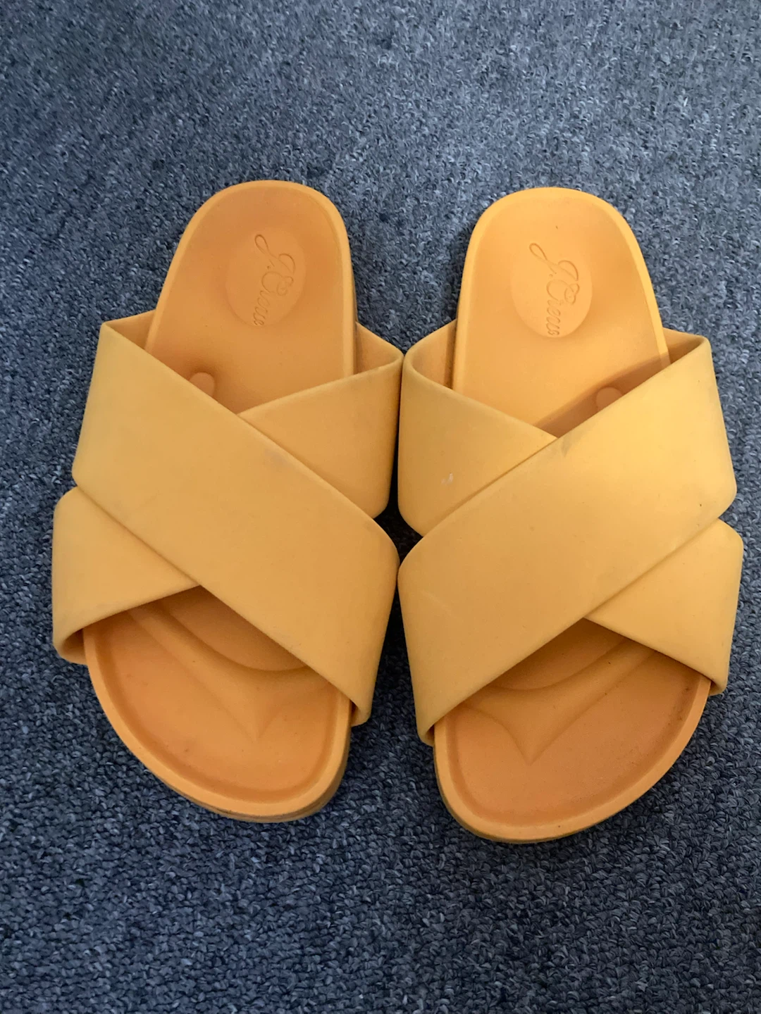 J. Crew Yellow Crossband Slides Sandals - photo 2