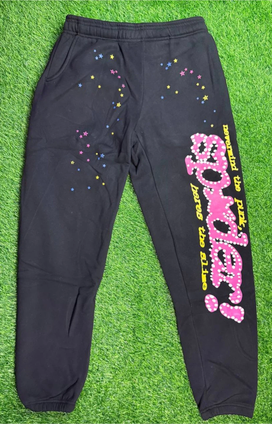 Black Sweatpants with Star Graphic