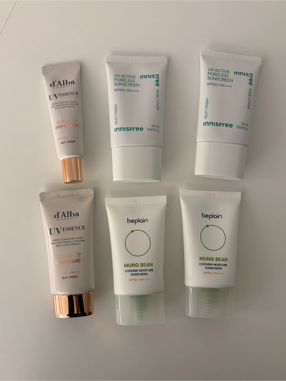 K-beauty Sunscreens: D'Alba, Innisfree, beplain, Round Lab