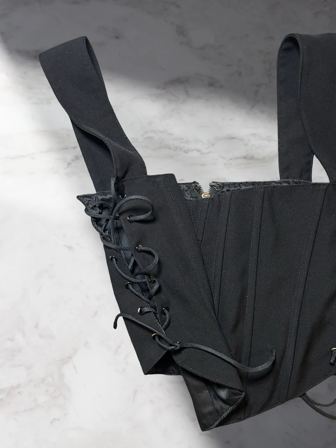 Black Corset Top with Straps