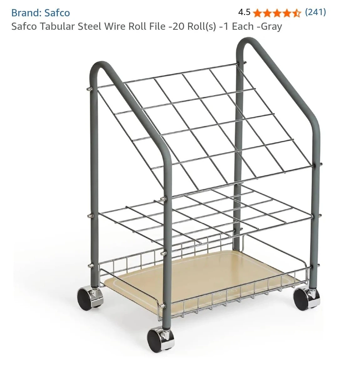 Three (3) Safco Tabular Steel Wire Roll File Organizer