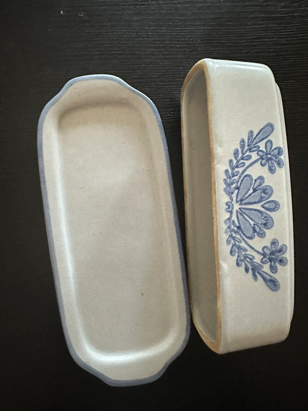 Vintage Butter Dish with Floral Design