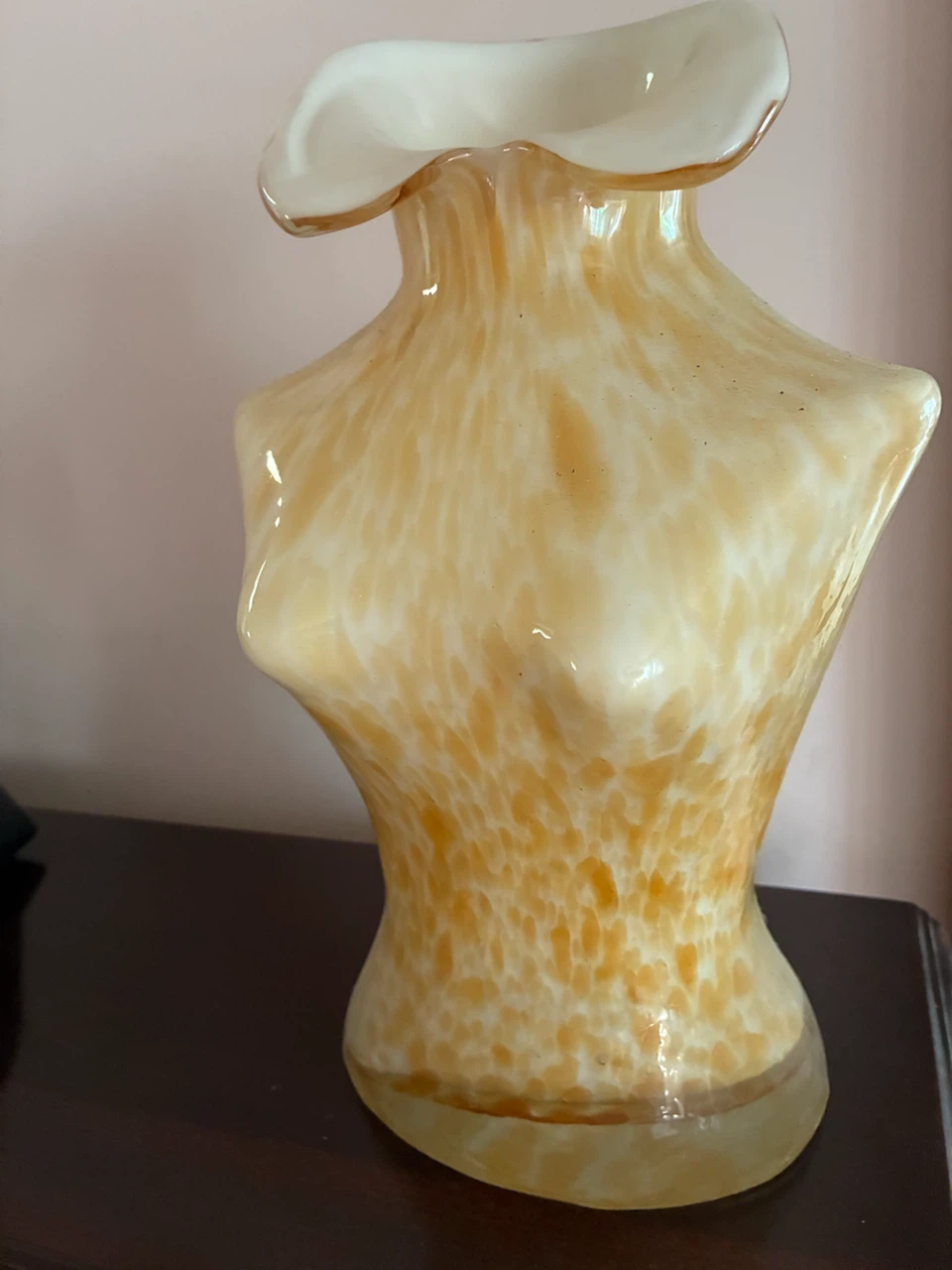 Orange Swirl Glass Vase Bust