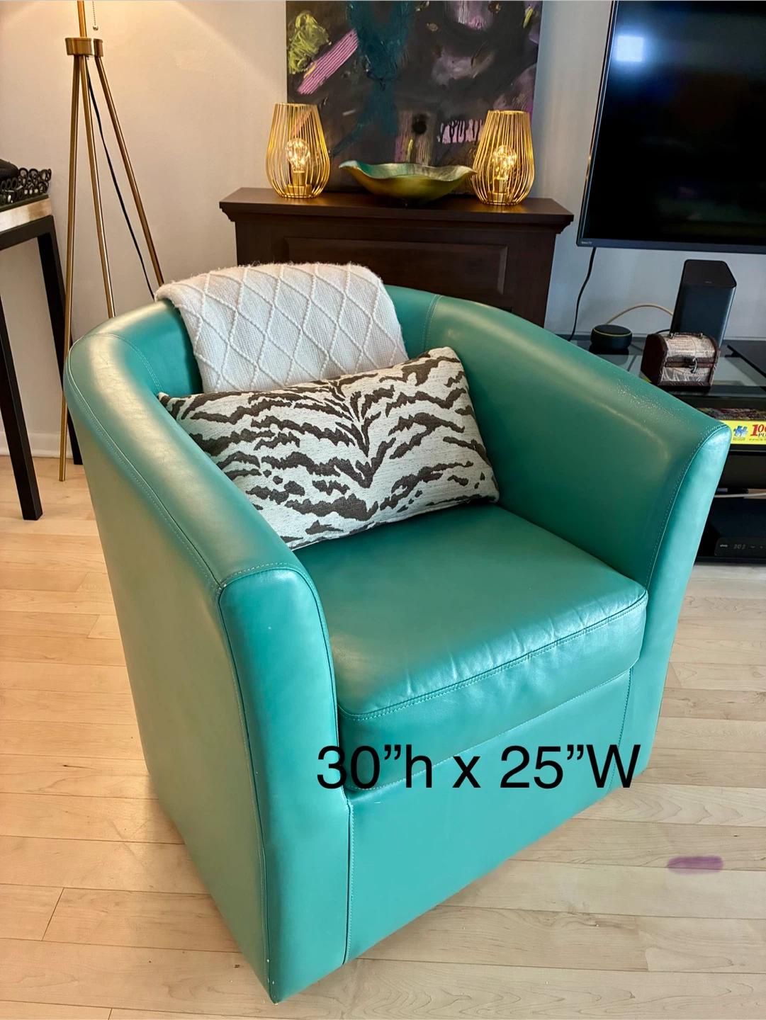 Teal Swivel Accent Chair