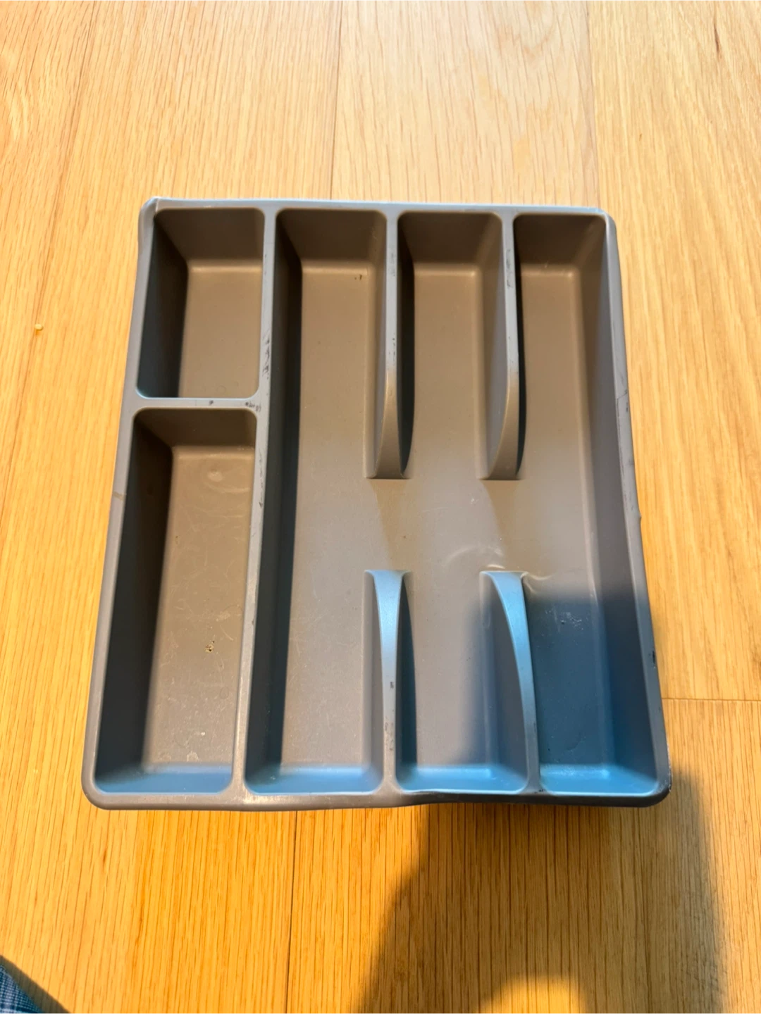 Grey Plastic Cutlery Organizer Tray