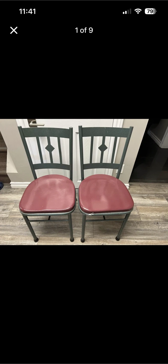 Set of 2 Metal Dining Chairs