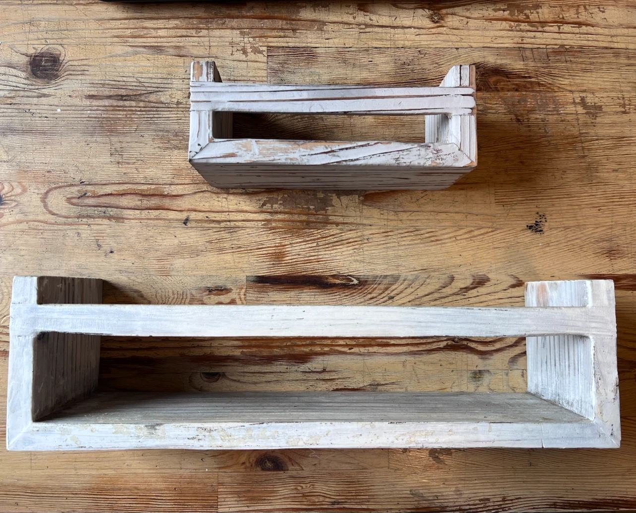 Set of 2 Wooden Display Shelves