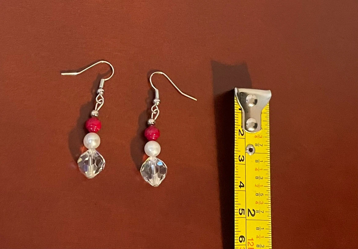 Swarovski crystal, pearl and red coral earrings - photo 2