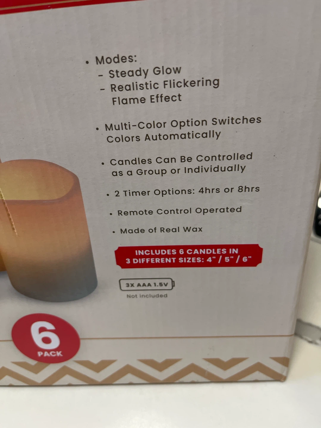 Winter Joy LED Glow Candles - 6 Pack - photo 2