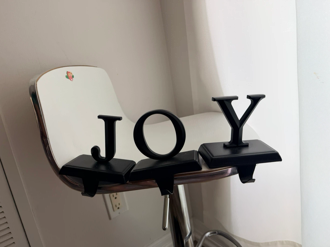 Black "JOY" Letter Christmas Stocking Holders Set - photo 2