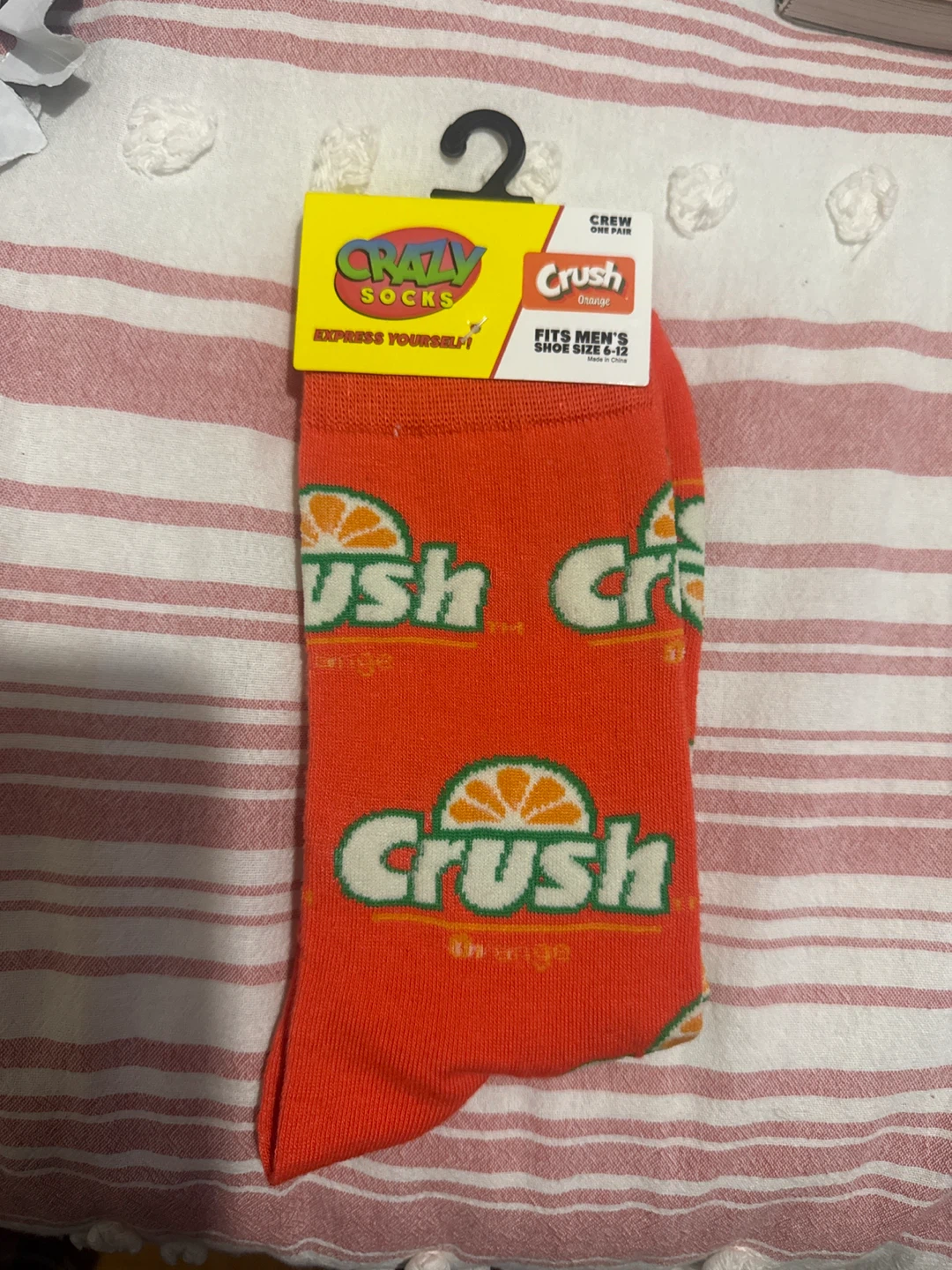 Crazy Socks Crush Orange Crew Socks