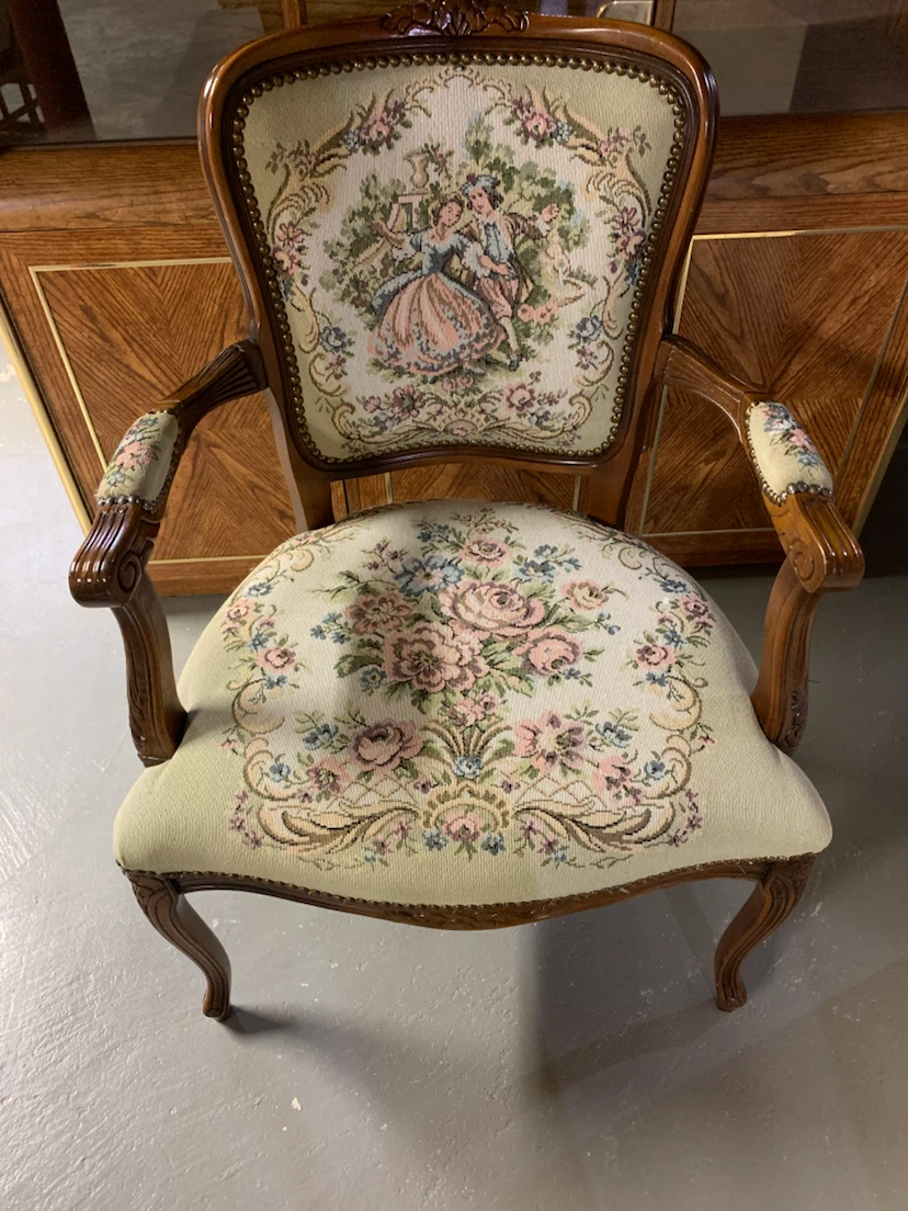 Tapestry Accent Chair with Vintage Scene - photo 3