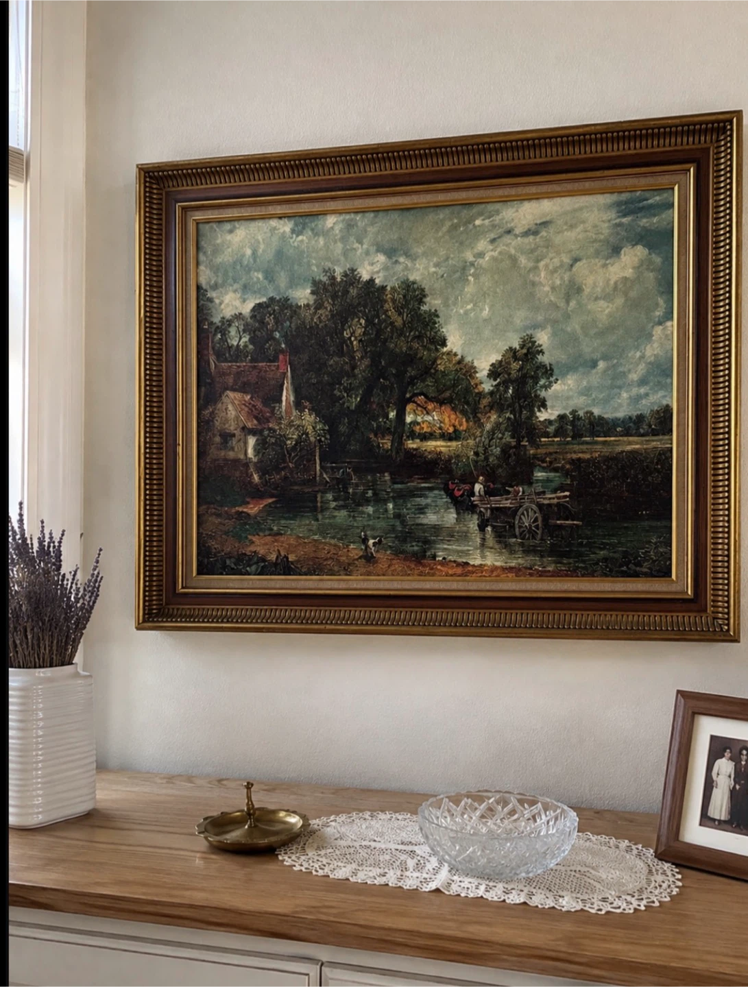 Vintage Landscape Painting in Ornate Frame