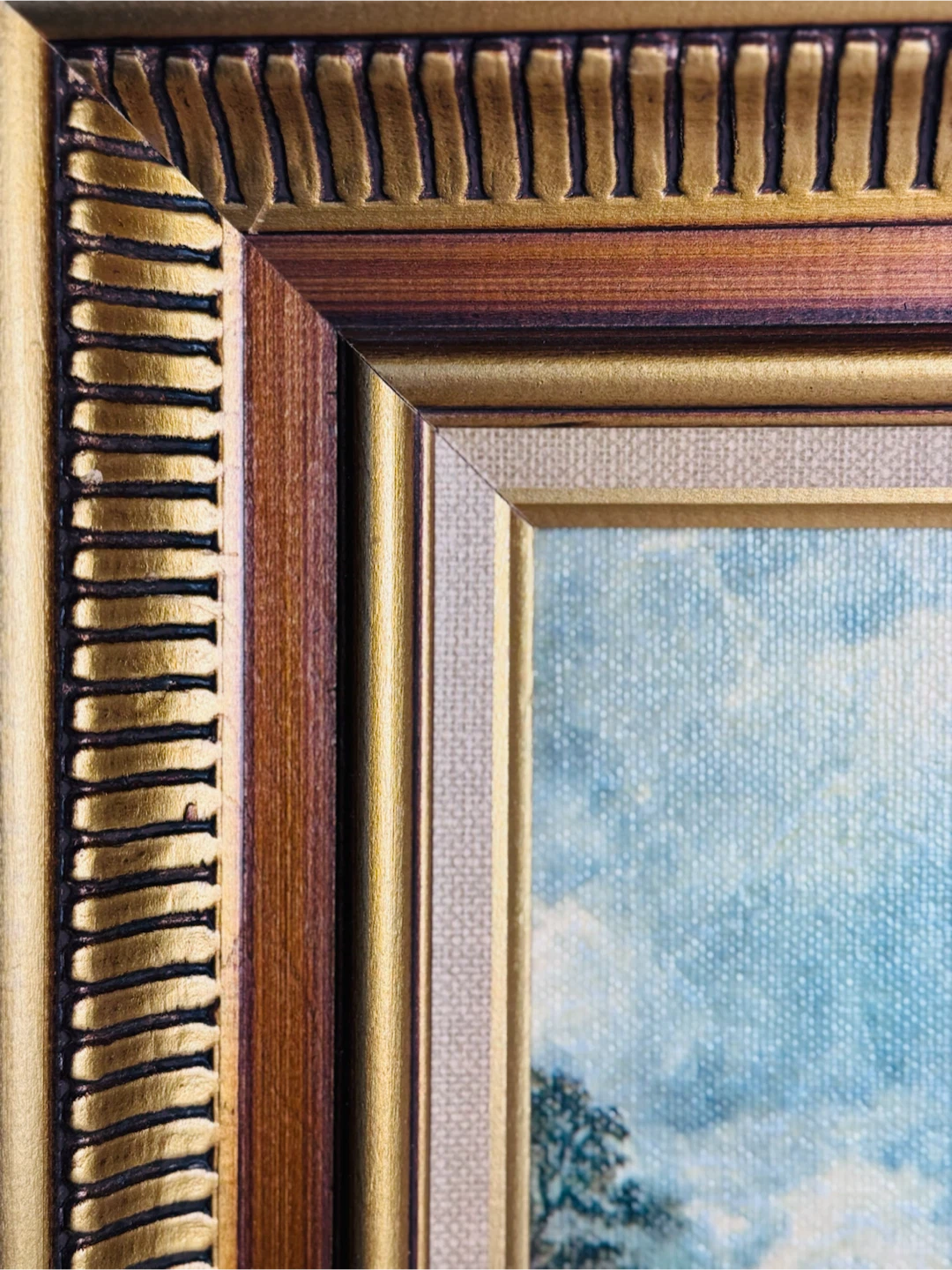 Vintage Landscape Painting in Ornate Frame - photo 3