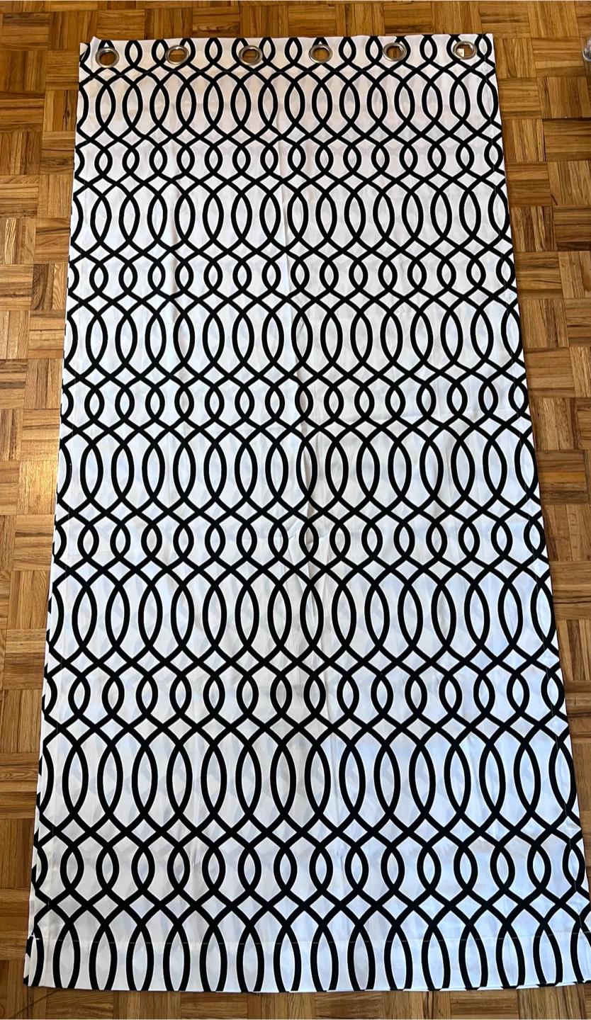 Mainstays Black and White Geometric Curtains - 40x84 inch - photo 2