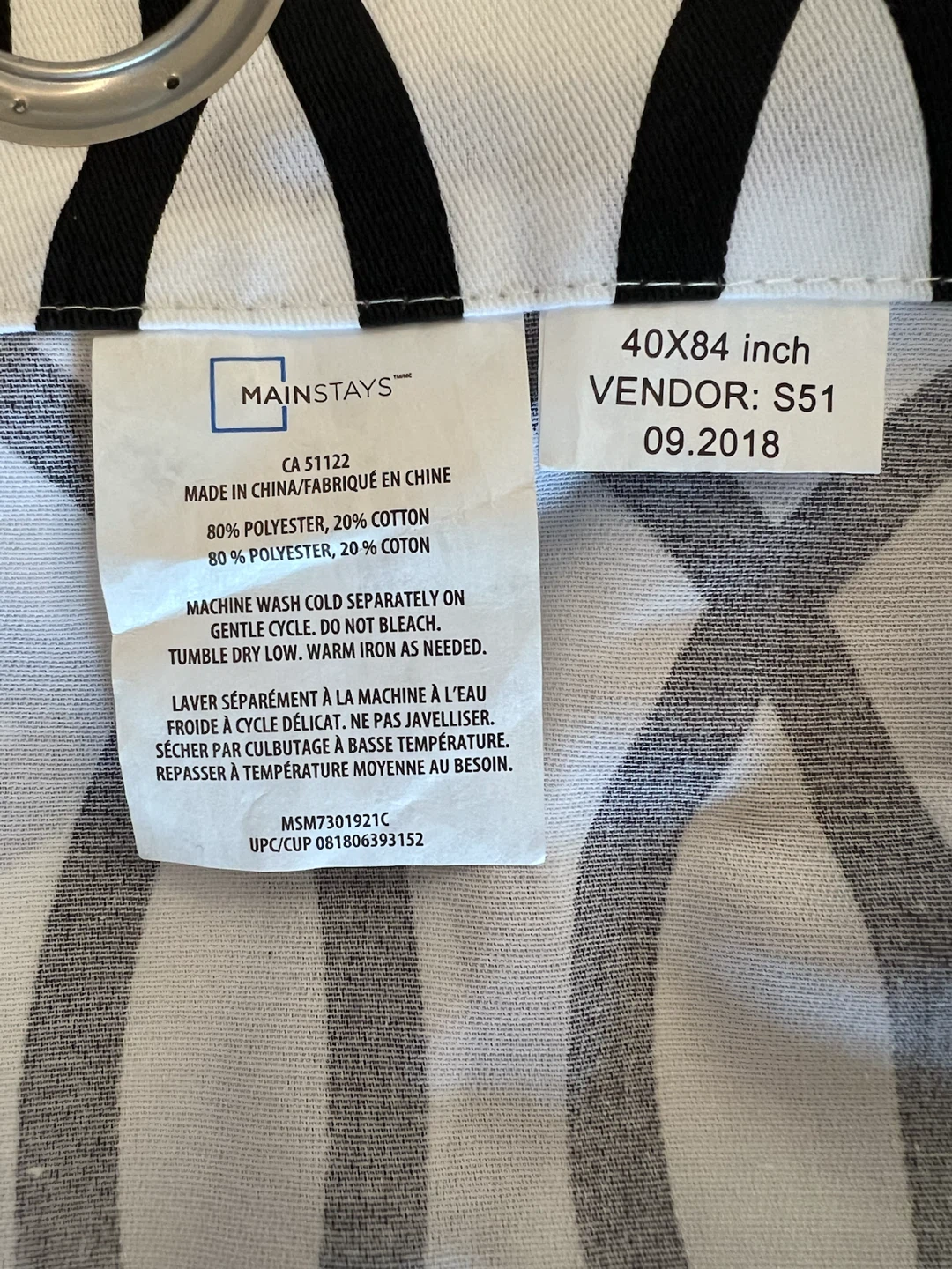 Mainstays Black and White Geometric Curtains - 40x84 inch - photo 3
