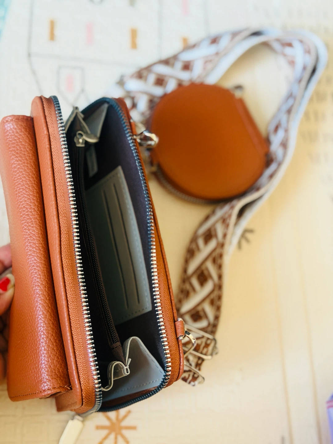 Brown Crossbody Purse with Coin Pouch - photo 2