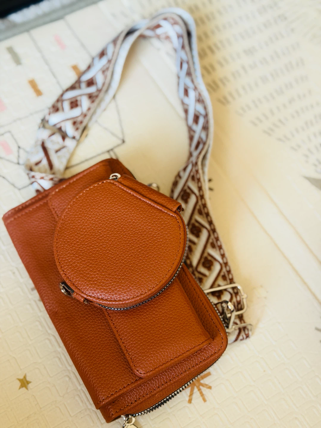 Brown Crossbody Purse with Coin Pouch - photo 3