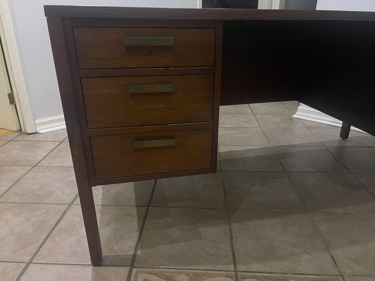 Wooden Desk with Drawers - photo 2