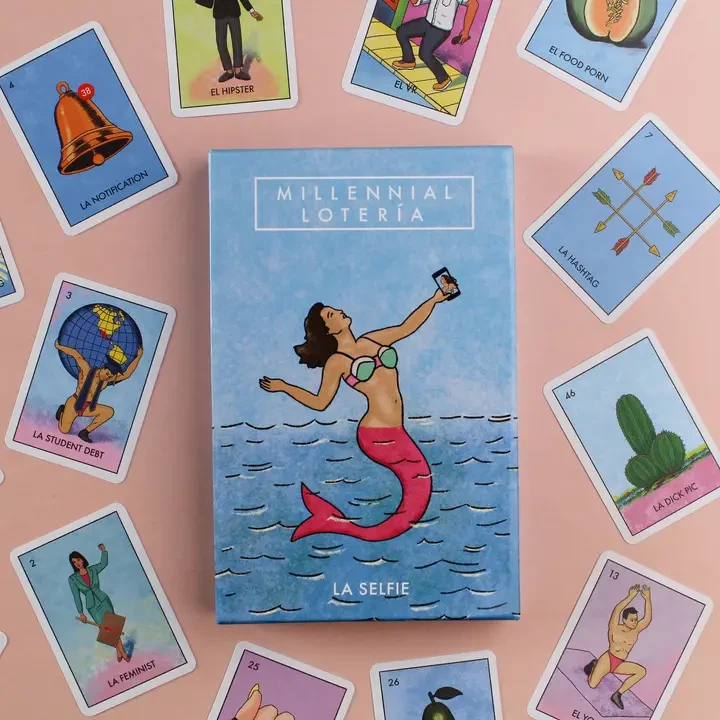 Millennial Lotería - Mexican Bingo Party Board Game
