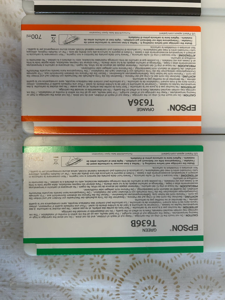 4 Genuine Epson 700ml Inks (Full) - Stylus Pro 9900 / 7900 - - photo 2