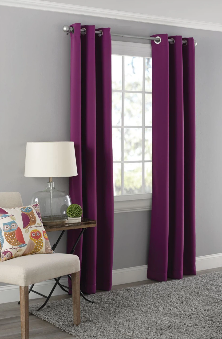 Mainstays Purple Grommet Curtain Panel 40" x 84" - photo 2